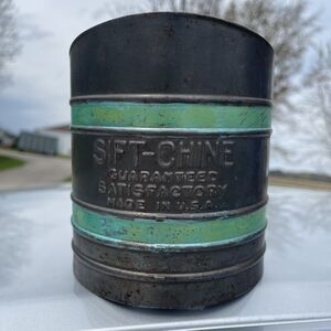 Vintage Savory Sift Chine Metal Double Screen Flour Sifter Farmhouse Decor USA